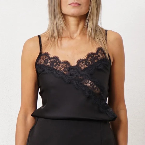 Satin tank top with lace (adjustable)
