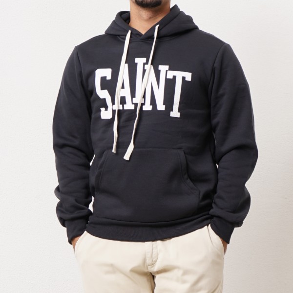 Plush hoodie with print