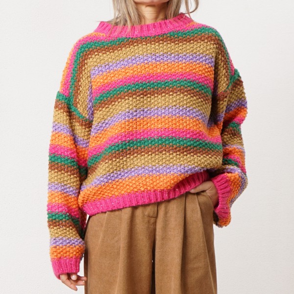 Knit shirt (thick fabric) with lurex