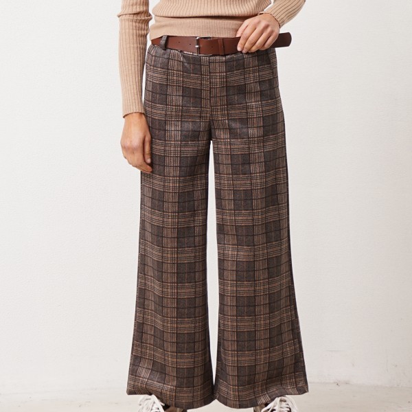 wide-leg pants with elastane (suede-like)