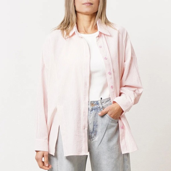 Premium striped blend blouse