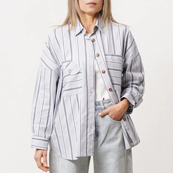 Jacquard blouse with pockets (premium)