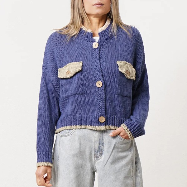 knitted jacket with pockets