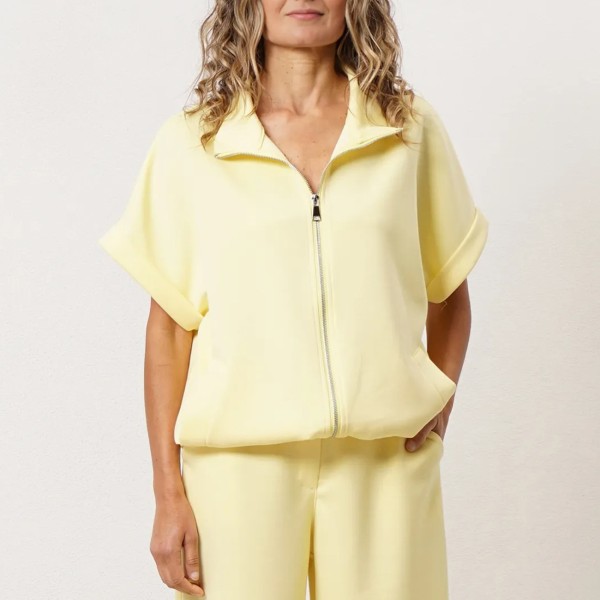 Oversized neoprene jacket with elastane