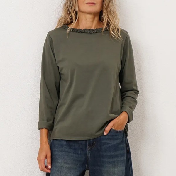 Sweatshirt with ruffles (cotton/elastane)