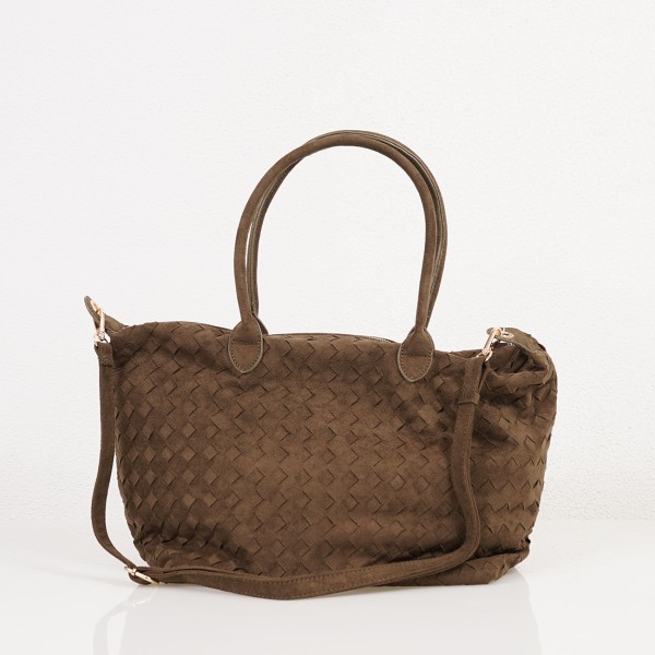 Braided suede bag