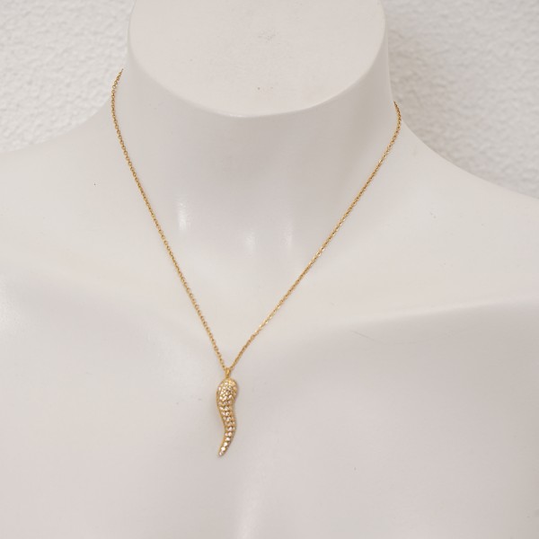 Stainless steel necklace with diamonds (surgical steel) nickel-free