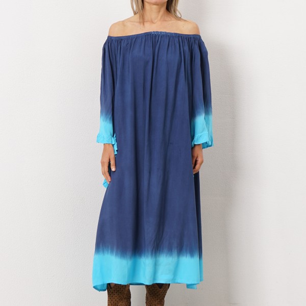 tie dye dress in rayon (natural fiber - soft texture)