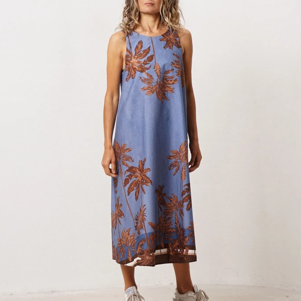 Printed poplin dress