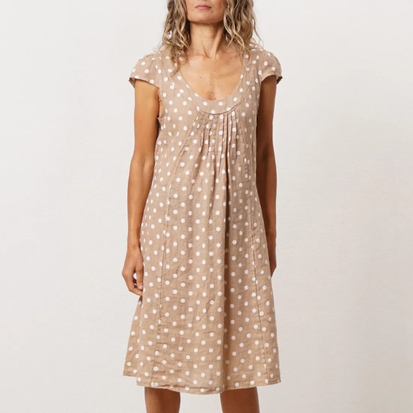 100% linen dress with pleats