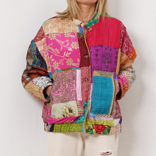 quilted patchwork bomber