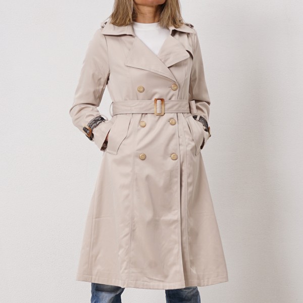 trench coat w/ lace application