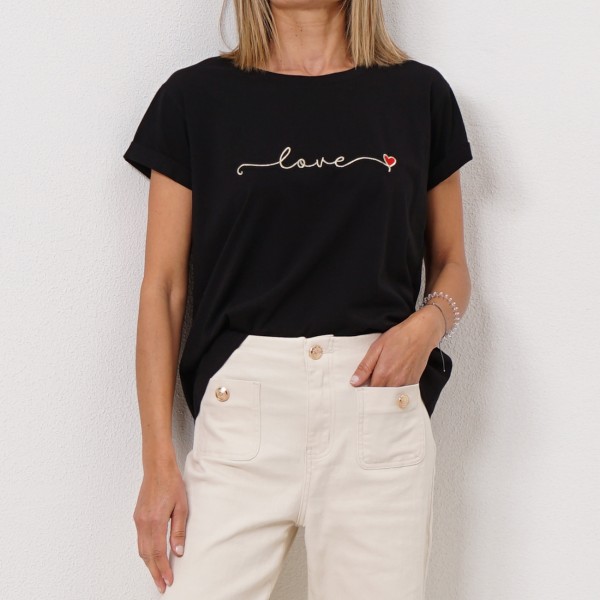 t shirt with/ embroidery