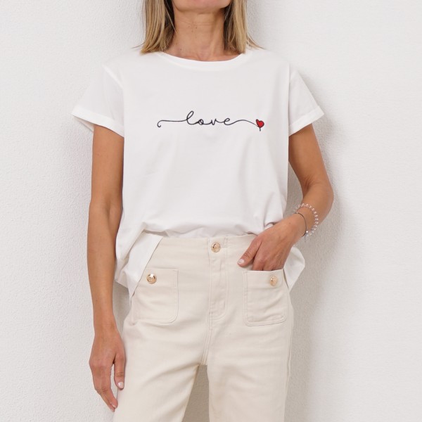 t shirt with/ embroidery