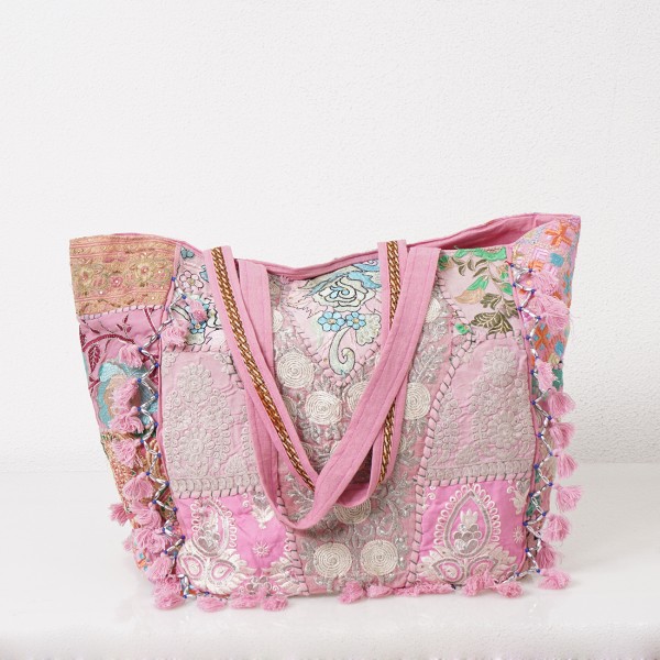 embroidered bag with applications