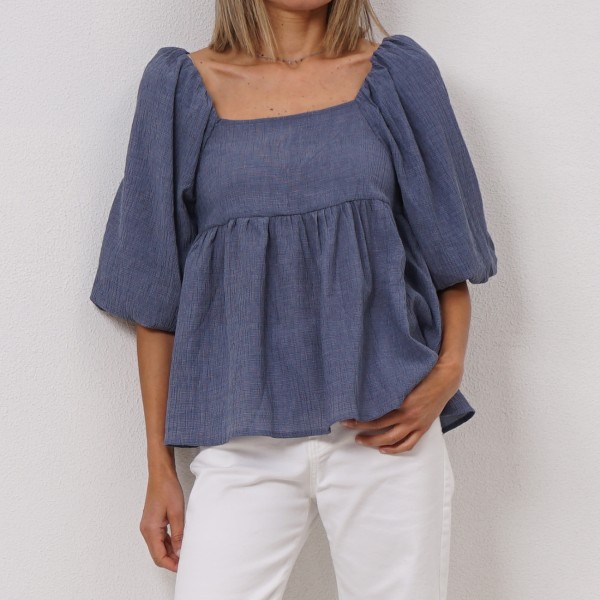 blouse with balloon sleeve