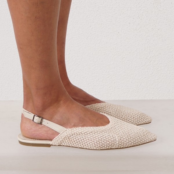 knitted canvas mule