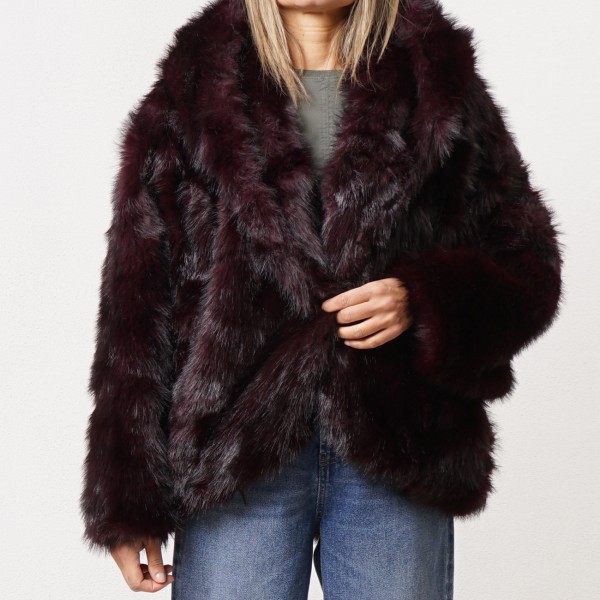 fur coat with hood