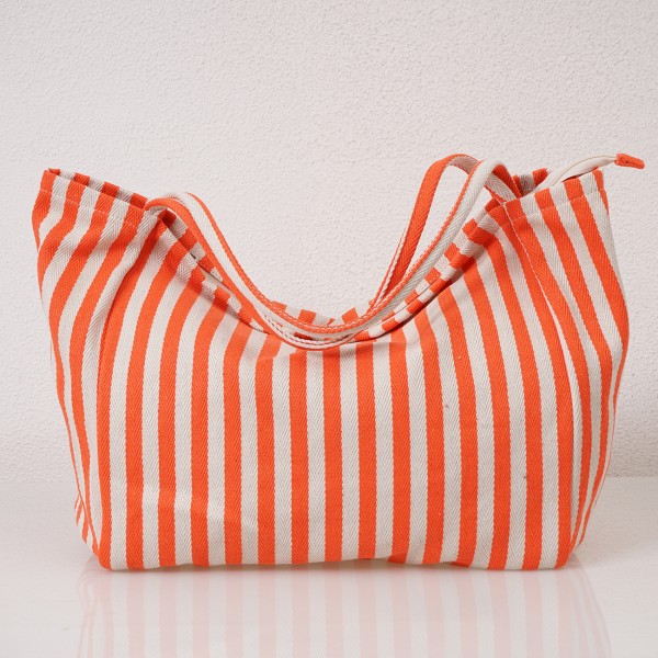 Striped twill bag