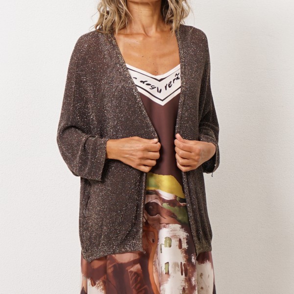 Knit jacket with lurex