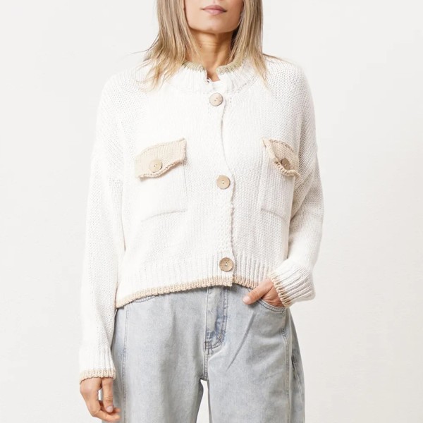 knitted jacket with pockets
