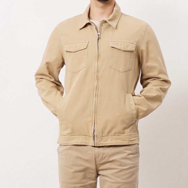 twill jacket c/ flat pockets 