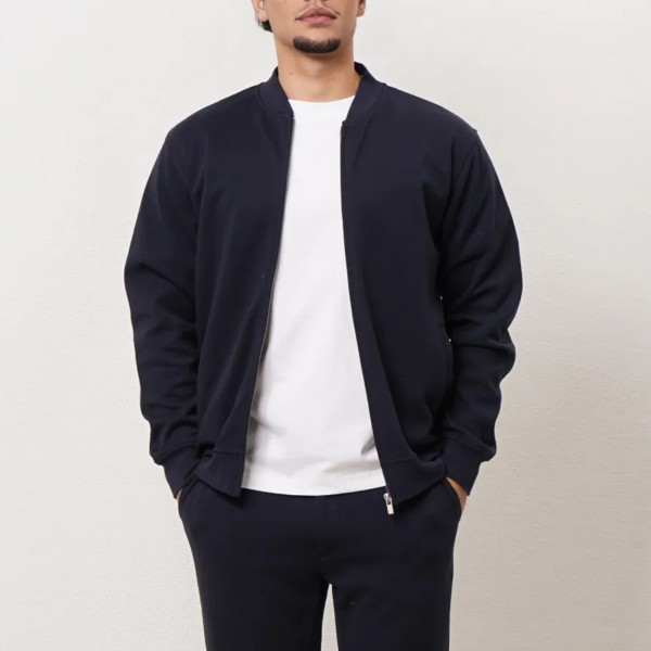 Cotton bomber jacket with spandex