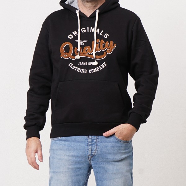 hoodie with embroidered print