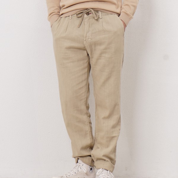 linen/cotton pants with/ ties