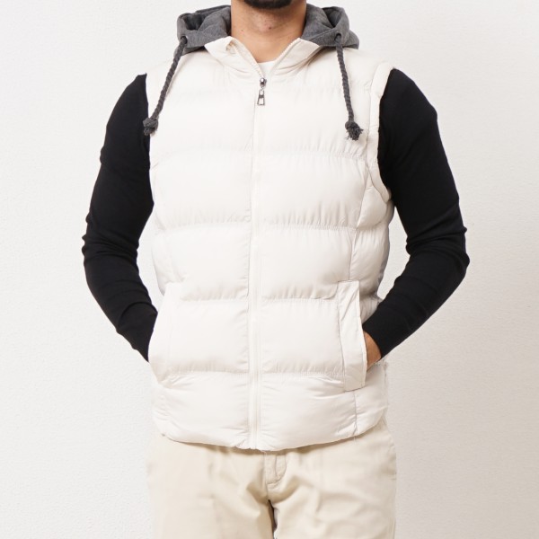 Padded vest with cotton hood (removable)