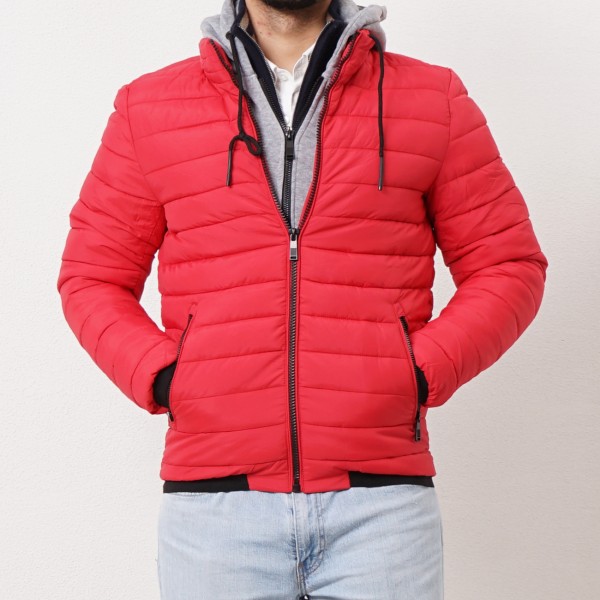 padded jacket with removable hood