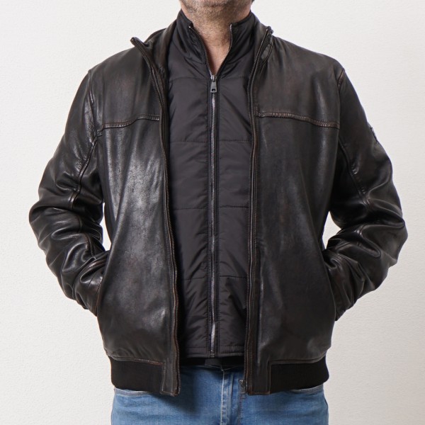 leather jacket with removable interior