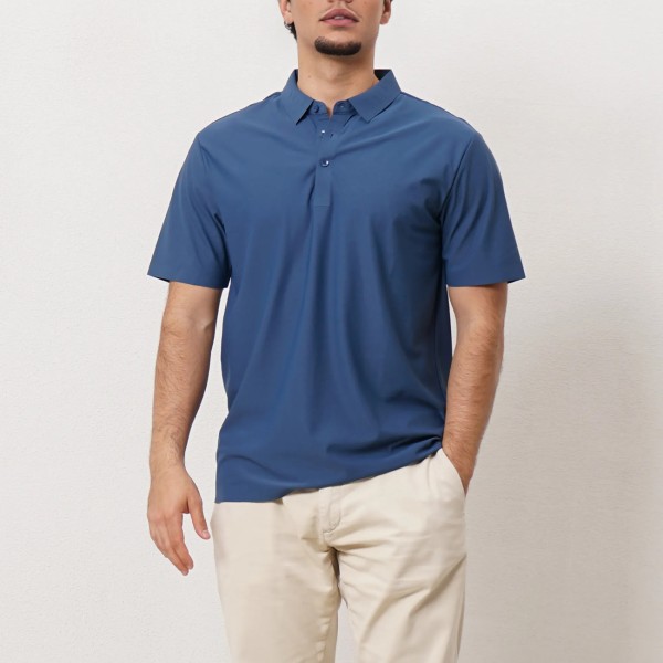 Polo shirt in polyamide with spandex (shiny)