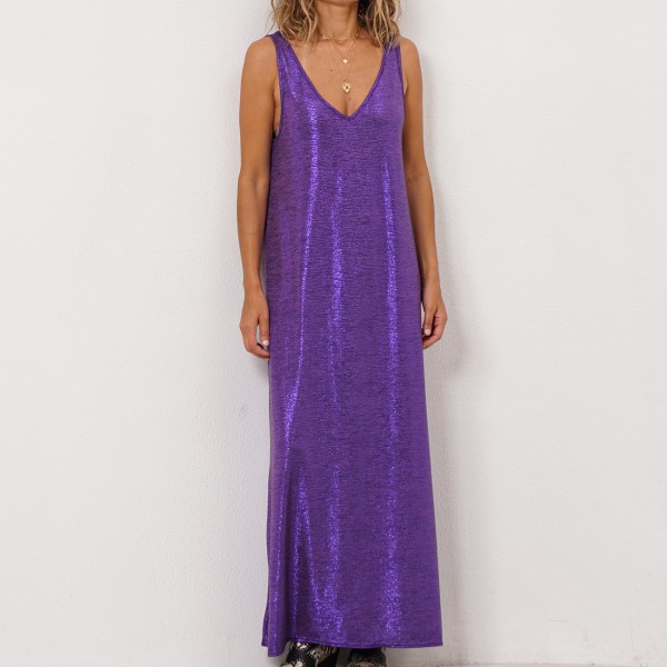 mesh dress with lurex