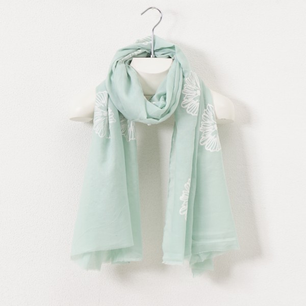 viscose scarf with embroidery