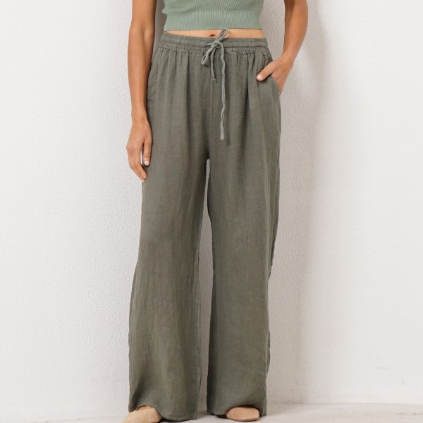 100% linen trousers