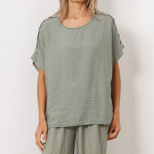 linen blouse with tencel