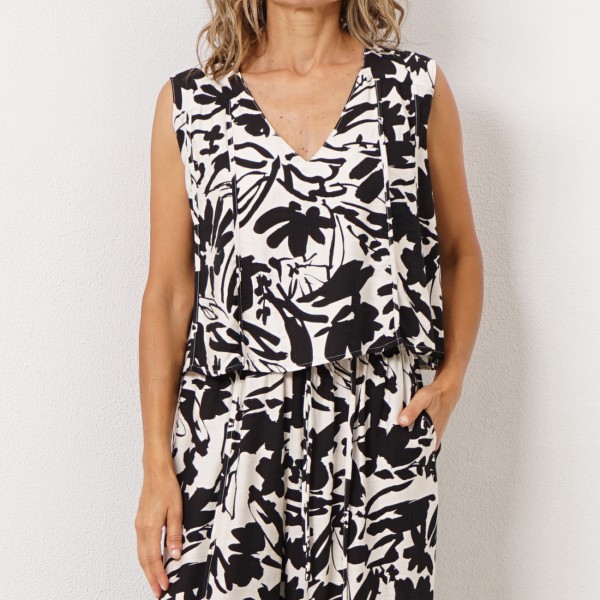 Printed top with rayon