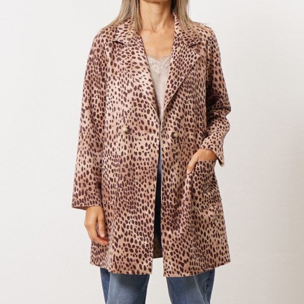 Suede jacket (animal print)