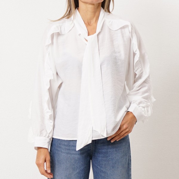 blouse with ruffles (viscose/tencel)