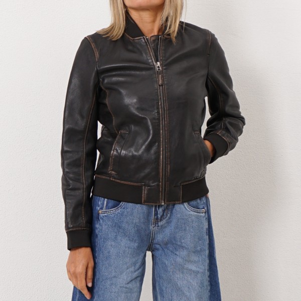 100% vintage leather bomber