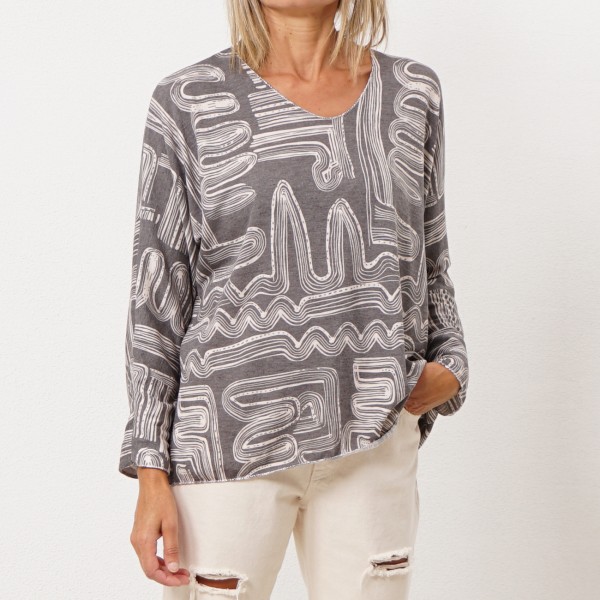 printed knitted blouse