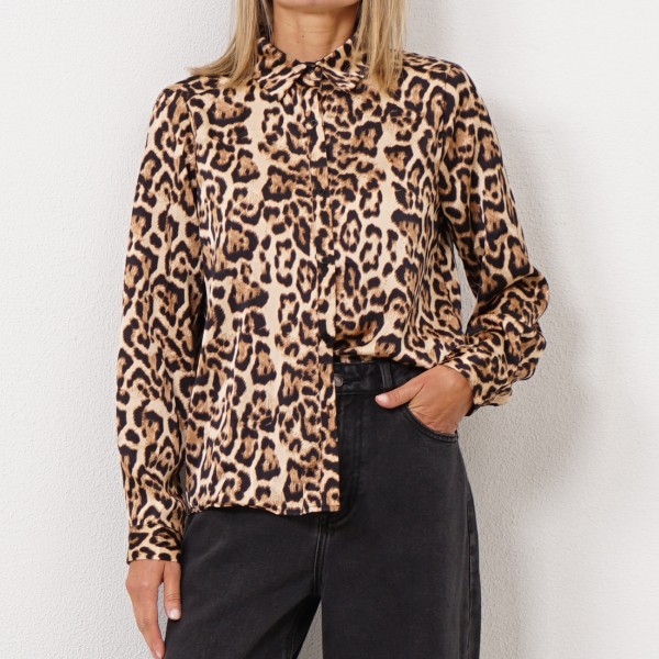 satin blouse (animal print)