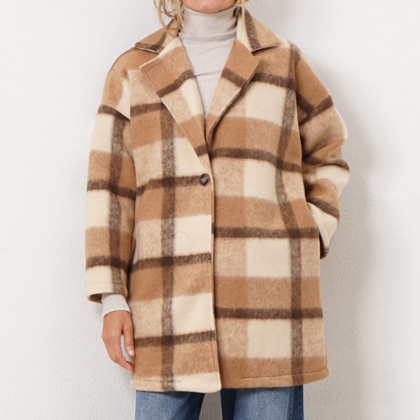 plaid farm coat