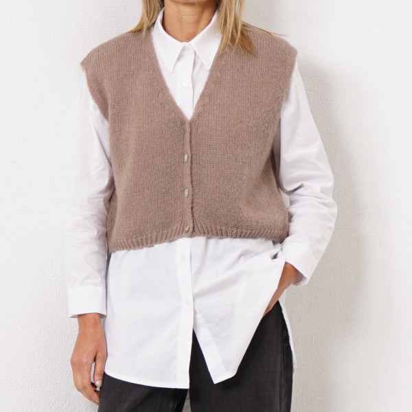 knitted vest with mohair