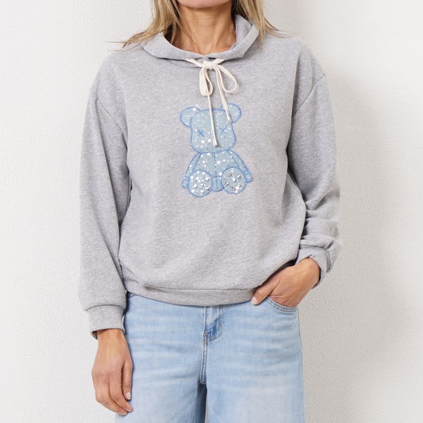 cotton plush sweatshirt with appliqué