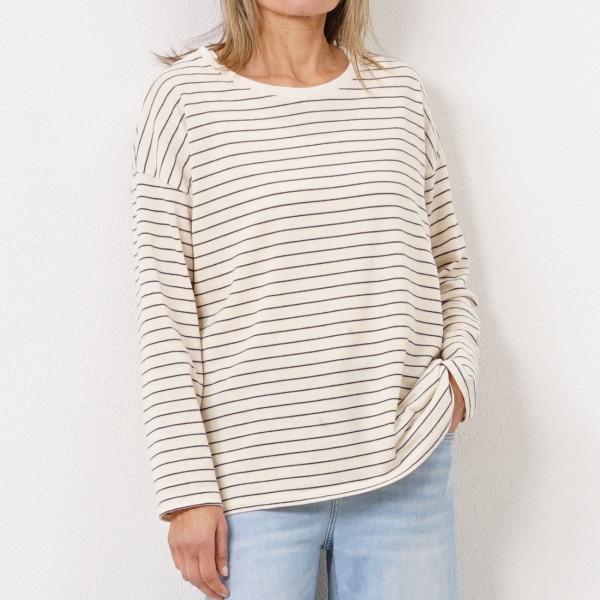 striped cotton sweatshirt with elastane