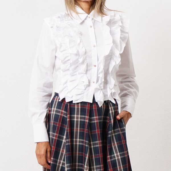 Ruffled poplin blouse