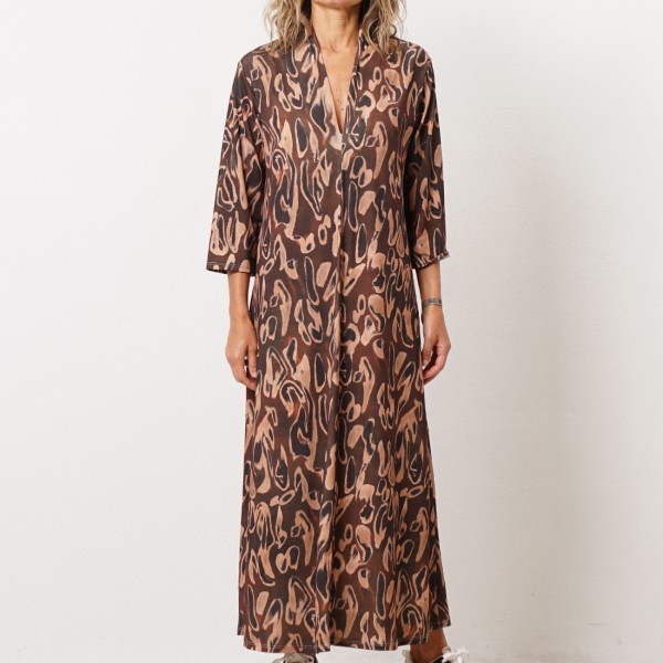 A-line dress in printed knit