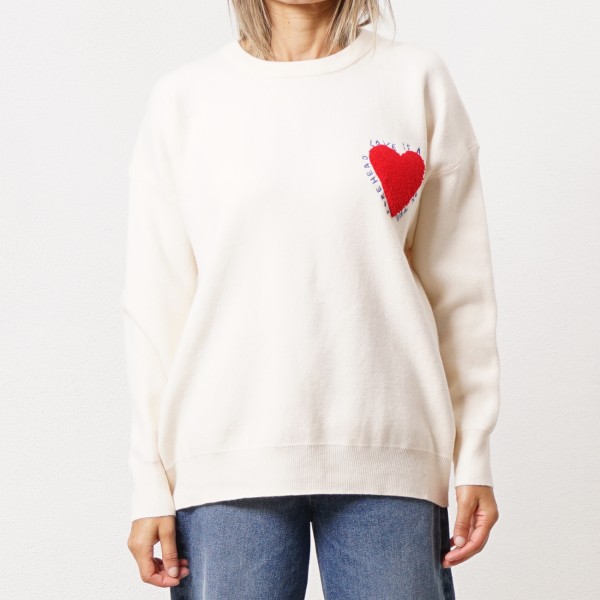 Knitted sweater with embroidery
